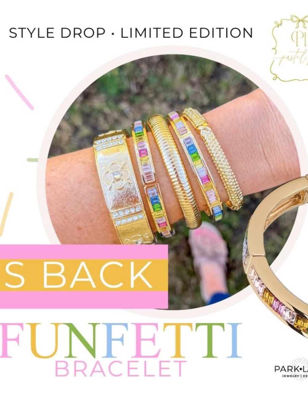 Funfetti Bracelet is back in stock.